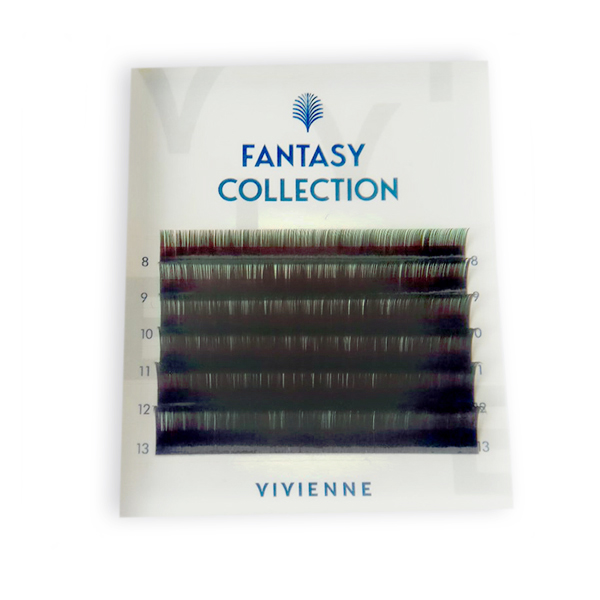 Ресницы двухцветные черный-зеленый FANTASY, микс, 6 линий