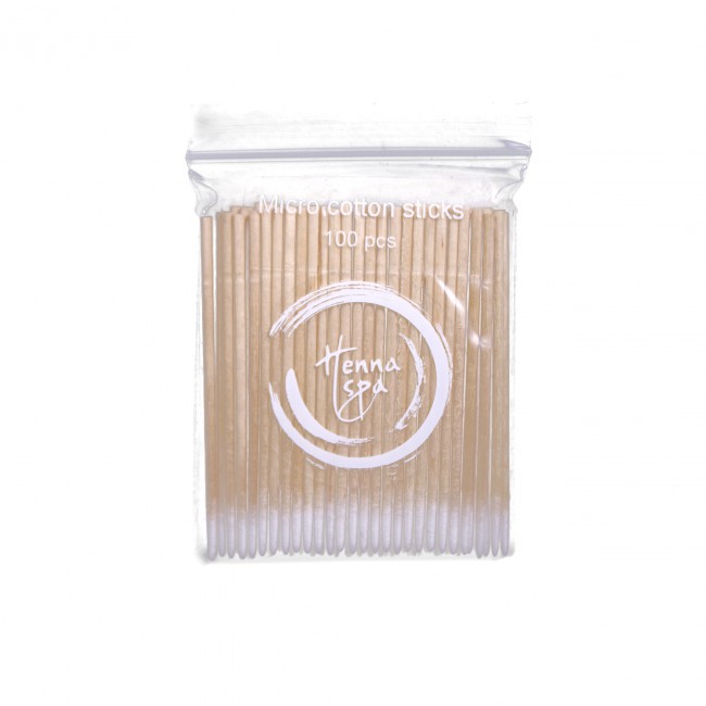Тонкие ватные палочки Micro sticks HENNA SPA, 100 шт