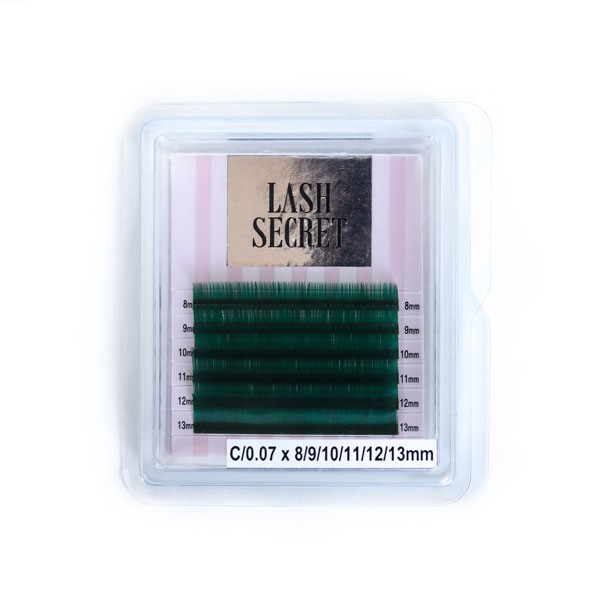 Ресницы изумрудные LASH SECRET, микс, 6 линий