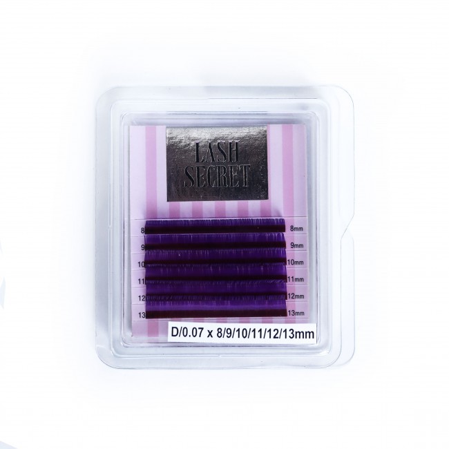 Ресницы фиолетовые LASH SECRET, микс, 6 линий