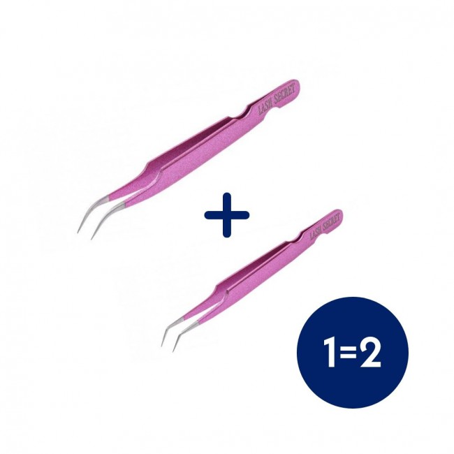 1 = 2 Пінцет, LASH SECRET (Рожева орхідея) (міні L + вигнутий)