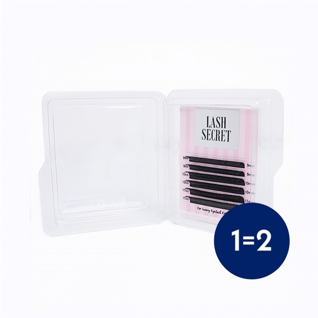 1 = 2 Вії LASH SECRET, чорні, mix, 6 ліній (0,05 (10,11,12)) вигин C & D