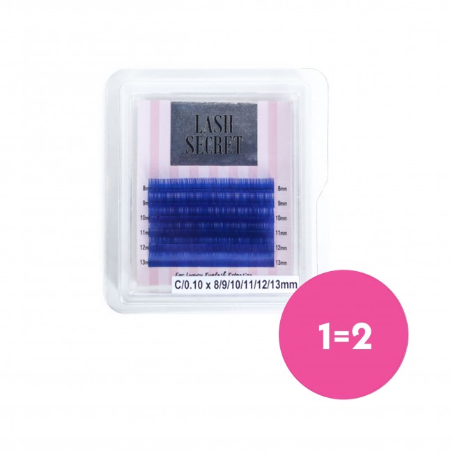 1=2 Вії LASH SECRET, сині, mix, 6 ліній (0,1 (8-13)) вигин C & D