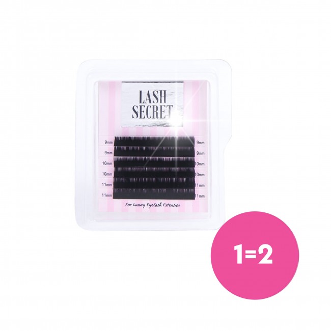 1=2 Ресницы LASH SECRET, черные, mix, 6 линий (0,05 (9,10,11)) изгиб C&D